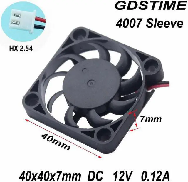 Main image of 5 Pieces New 4007 40MM 4CM fan 40*40*7mm 0.12A 12V The graphics card fan Cooling fan laptop miniature quiet fan