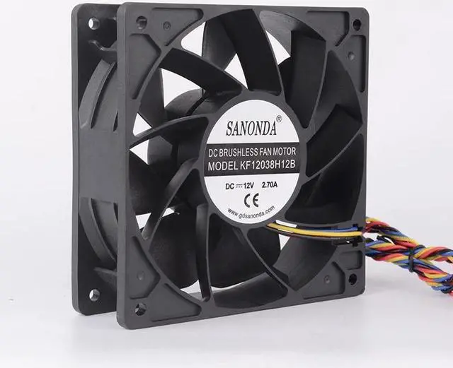 Alt view image 4 of 5 - Manufacturers supply 12038 12 v 2.7 A cooling fan, chassis fan 6000 RPM high wind 4 wire PWM control Customizable fan parameters