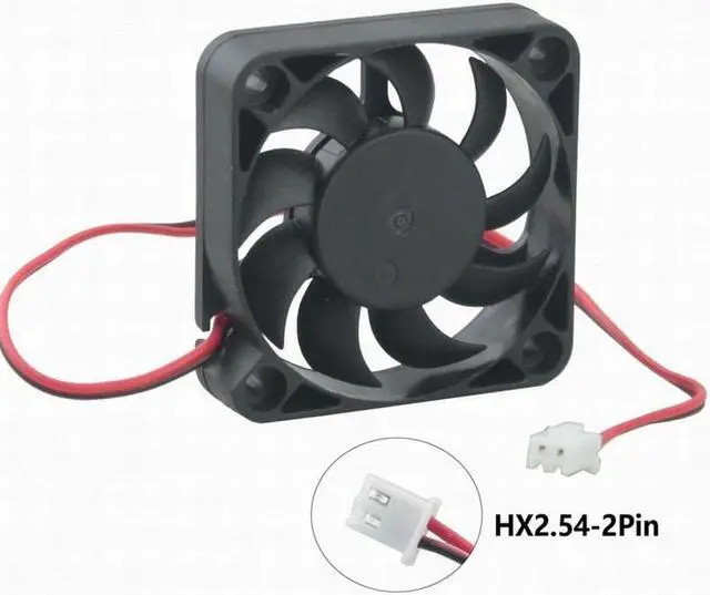 Alt view image 2 of 6 - 2 pcs 5cm DC Blushless Cooling Fan 24V 5010 50mm x 10mm 2Pin PC Computer Case Cooler Fan 50mmx50mmx10mm Black 9 Blades