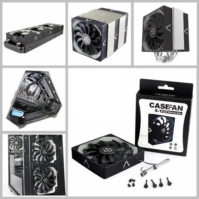 Alt view image 6 of 6 - S 120 PC Fan 120mm High Air Flow Cooler 12V 3pin Cooling Fans for PC Case, CPU Cooler, Water Cooling