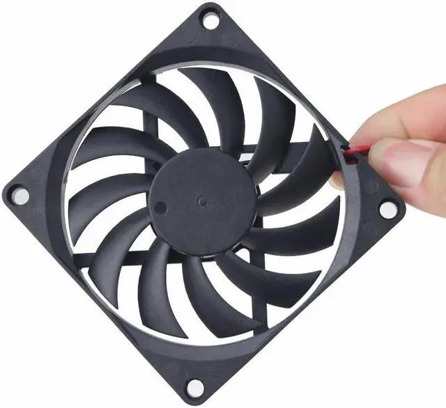 Alt view image 2 of 6 - 2 Pcs 12 Volt 8cm 80mm x 80mm x 10mm 8010 2Pin 2510 Connector Cooler Computer DC Cooling Fan 12V
