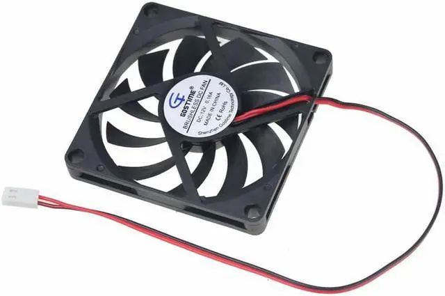 Alt view image 4 of 6 - 2 Pcs 12 Volt 8cm 80mm x 80mm x 10mm 8010 2Pin 2510 Connector Cooler Computer DC Cooling Fan 12V