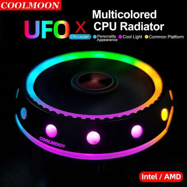 Alt view image 2 of 6 - Aluminum 3 Pin CPU Cooler Radiator RGB Heat Sink Silent PC CPU Cooling Cooler Heatsink Fan for Intel LGA/115X/775/1366/AM3/AM4