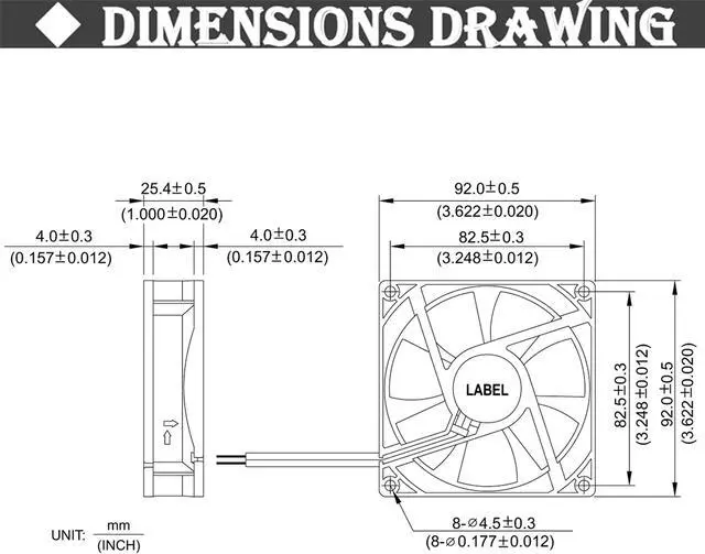 Alt view image 6 of 6 - 9cm 92mm 92x92x25mm 110V 120V 220V 240V EC Brushless Fan 2W 2400RPM Case Cooling Cooler Fan