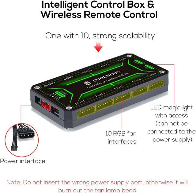 Alt view image 2 of 6 - LED RGB Remote Controller + RF Wireless Remote Control Console For PC Computer Case Fan Cooling Cooler Heatsink Accessories