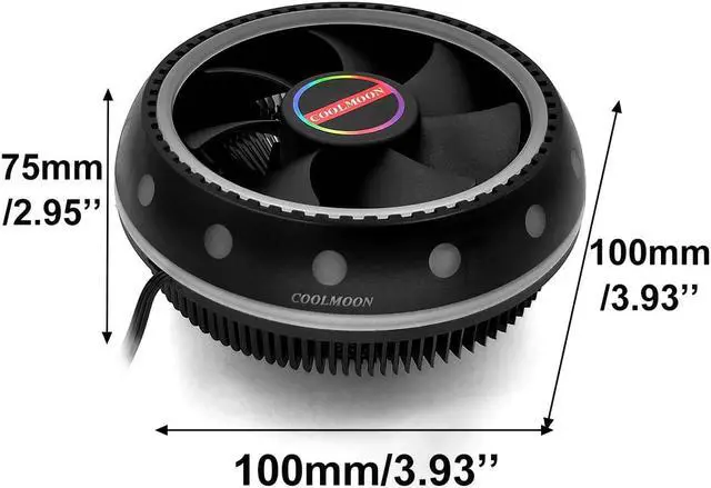 Alt view image 6 of 6 - Aluminum CPU Cooler Radiator Heat Sink Silent 3Pin PC CPU Cooling Cooler Heatsink Fan for Intel LGA/115X/775/1366/AM3/AM4