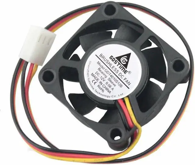 Alt view image 3 of 6 - 5 pcs 12 Volt 3Pin 4010 Cooling Fan 40x40x10mm DC Brushless Small Fan 12v 40mm x 10mm PC Heatsink Cooler 4cm