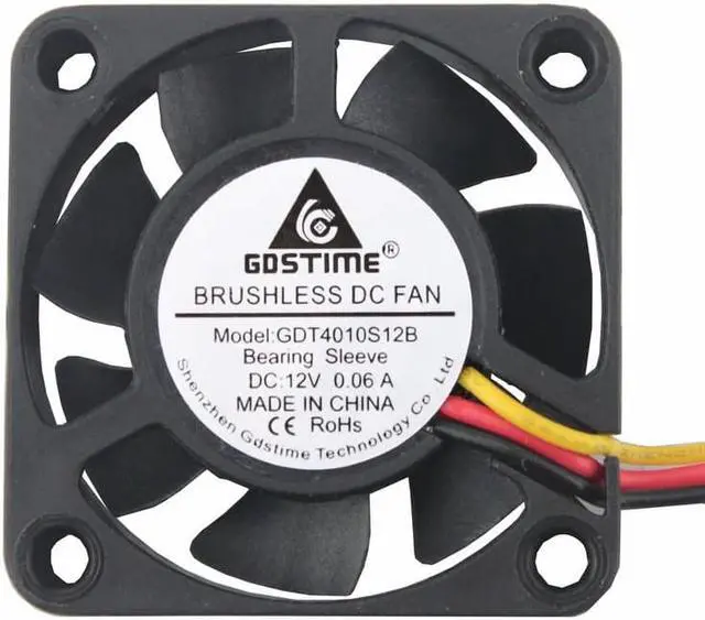 Alt view image 4 of 6 - 5 pcs 12 Volt 3Pin 4010 Cooling Fan 40x40x10mm DC Brushless Small Fan 12v 40mm x 10mm PC Heatsink Cooler 4cm