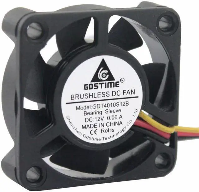 Alt view image 5 of 6 - 5 pcs 12 Volt 3Pin 4010 Cooling Fan 40x40x10mm DC Brushless Small Fan 12v 40mm x 10mm PC Heatsink Cooler 4cm