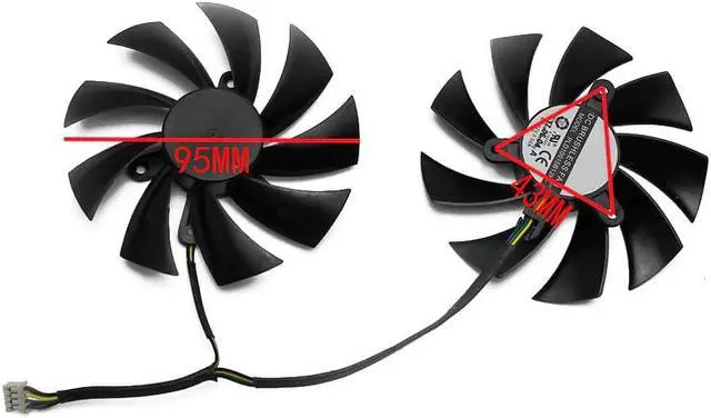 Alt view image 4 of 5 - 95mm PLD10015B12H 0.55A RX580 RX590 For POWERCOLOR DATALAND Radeon RX 580 590 Red Devil Golden Sample Graphics Card Cooling Fan