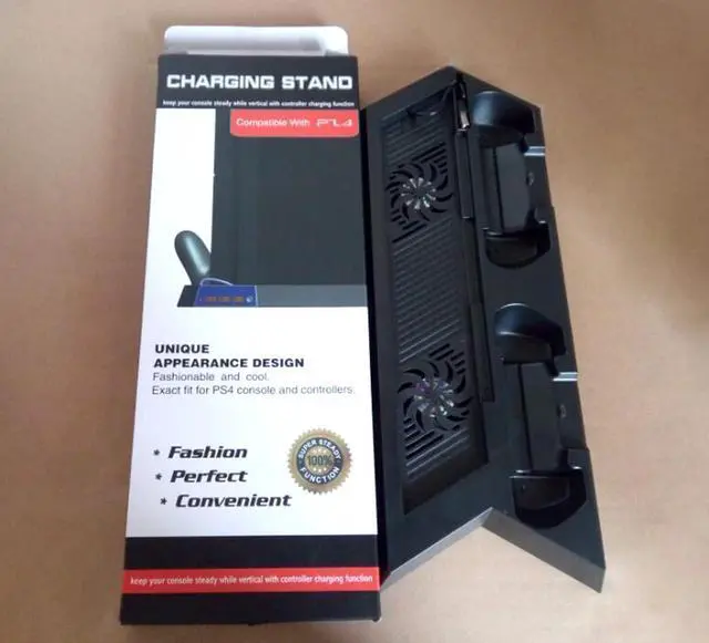 Alt view image 5 of 6 - ChengChengDianWan Dual Charger 3 in1 Vertical Controller Station Charging Bracket Stand Cooling Cooler Fan + 3 USB HUB for PS4