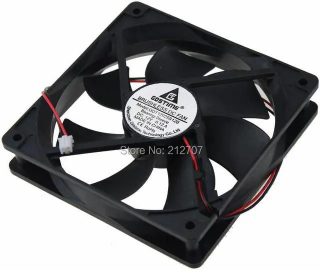 Main image of 5pcs/lot Silent 120x120x25mm 120mm DC 12V 2 Pin Brushless Computer Cooling Fan
