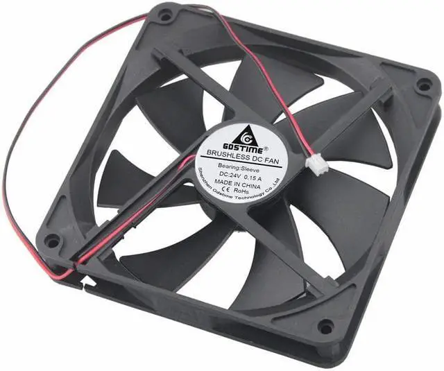 Alt view image 4 of 6 - 2 pcs 14cm 140mm*140mm PC Case Brushless Cooler 24V DC Computer Machine Motor Cooling Fan 140mm x 25mm 2Pin 14025s