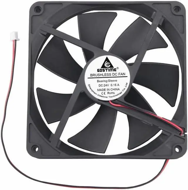 Alt view image 6 of 6 - 2 pcs 14cm 140mm*140mm PC Case Brushless Cooler 24V DC Computer Machine Motor Cooling Fan 140mm x 25mm 2Pin 14025s