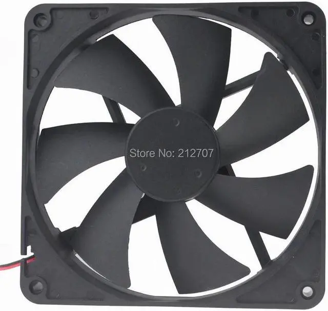 Alt view image 5 of 6 - 2PCS 140mm DC 12V 2Pin 140x140x25mm 14025 Ball Bearing Brushless Cooling Fan Cooler