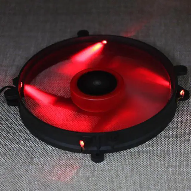 Alt view image 2 of 6 - silent quiet computer cooling fan 200mm 20cm DC 12V computer case fan Red Led desk case power cooling fan