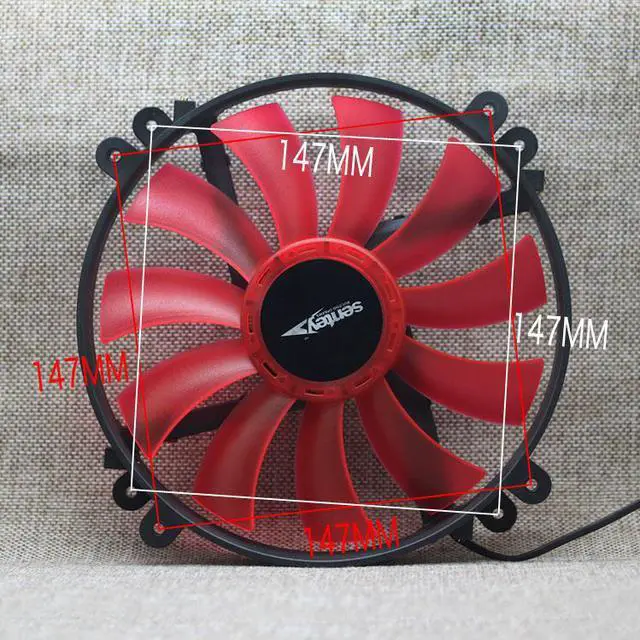 Alt view image 6 of 6 - silent quiet computer cooling fan 200mm 20cm DC 12V computer case fan Red Led desk case power cooling fan