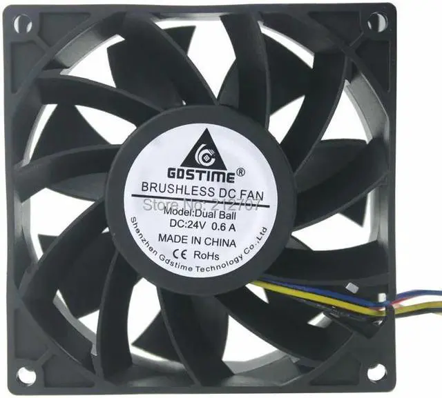 Main image of 2Pcs 92x92x38MM 92mm 24V DC Cooling Waterproof Fan PWM 4Pin Dual Ball Bearing Computer Cooler 9238