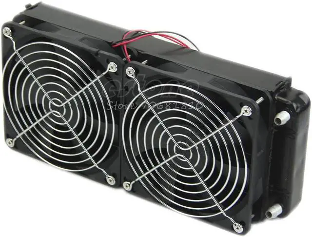 Main image of CPU Heatsink Aluminum Computer Radiator Water Cooling Cooler 240mm 2 Fans Drop Shipping