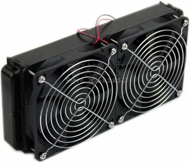 Alt view image 2 of 5 - CPU Heatsink Aluminum Computer Radiator Water Cooling Cooler 240mm 2 Fans Drop Shipping