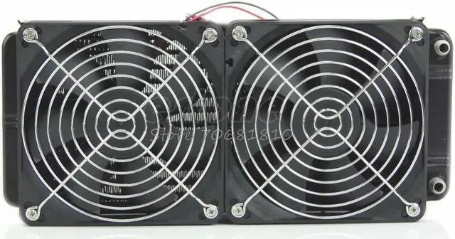 Alt view image 3 of 5 - CPU Heatsink Aluminum Computer Radiator Water Cooling Cooler 240mm 2 Fans Drop Shipping