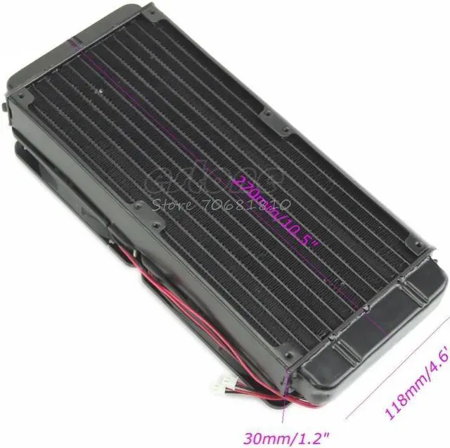 Alt view image 4 of 5 - CPU Heatsink Aluminum Computer Radiator Water Cooling Cooler 240mm 2 Fans Drop Shipping