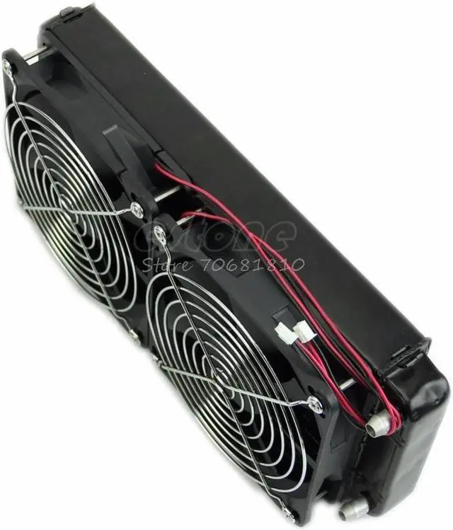 Alt view image 5 of 5 - CPU Heatsink Aluminum Computer Radiator Water Cooling Cooler 240mm 2 Fans Drop Shipping