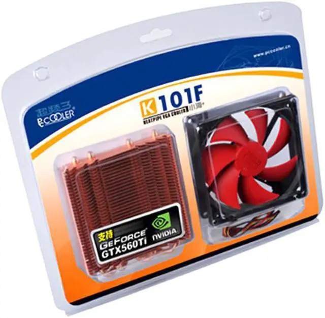 Alt view image 5 of 5 - Pccooler K101F 4*6mm heatpipe copper plating heatsink Graphics card cooler 100mm quiet fan VGA cooling GPU radiator 3pin & Molex