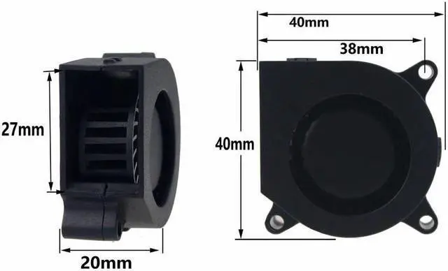 Alt view image 2 of 4 - 5 Pieces Dual Ball 3D Pinter Cooler 40mm x 20mm 4020 Blower 24V DC Cooling Fan 100cm Cable Wire Turbo 24Volt