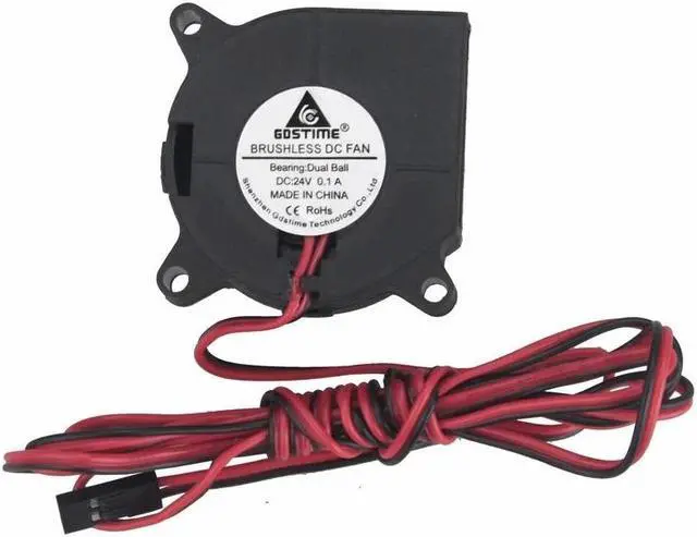 Alt view image 4 of 4 - 5 Pieces Dual Ball 3D Pinter Cooler 40mm x 20mm 4020 Blower 24V DC Cooling Fan 100cm Cable Wire Turbo 24Volt
