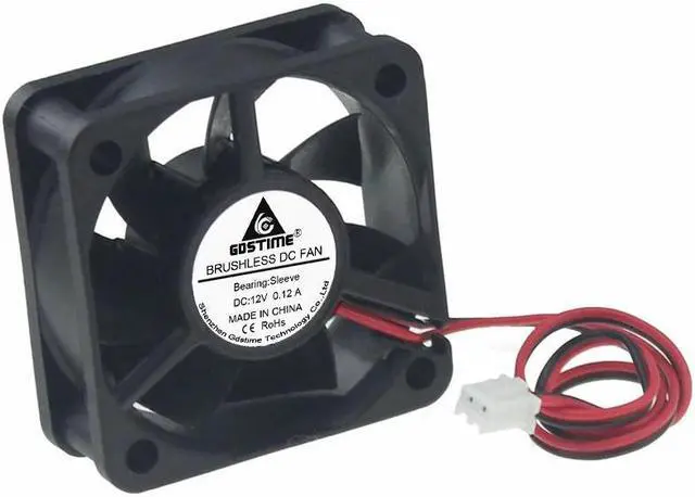 Alt view image 3 of 6 - 2pcs DC 12V 50mm x 20mm 2Pin Power Brushless Cooler Cooling Fan 50x50x20mm 5020S