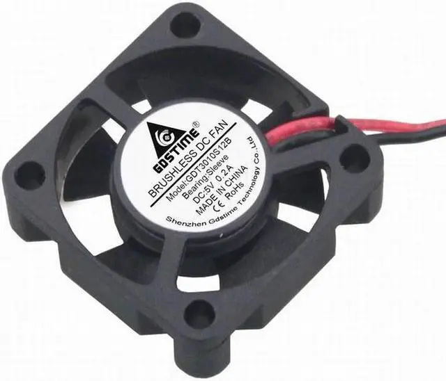 Alt view image 4 of 6 - 1 Piece DC 5V Raspberry Pi Cooling Fan 30mm x 10mm 2Pin Dupont Small Brushless Cooler 3cm 3010 30x30x10mm