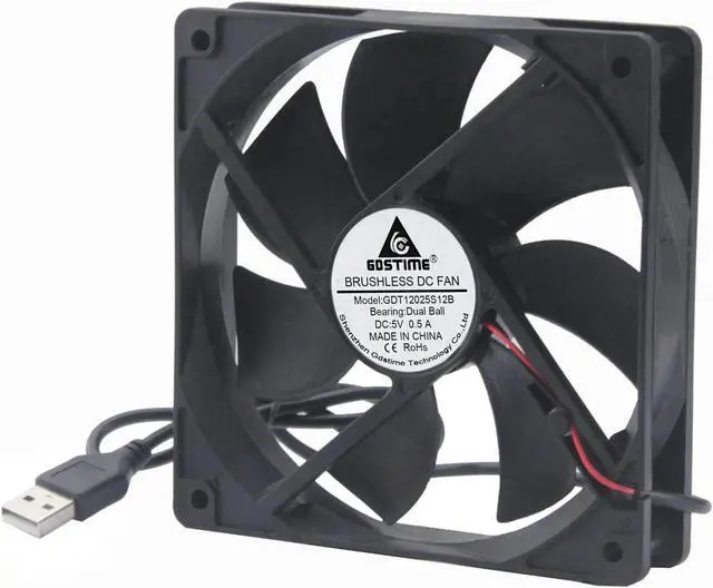 Alt view image 3 of 6 - 1 Pcs 5V 120x25mm 120mm Dual Ball Bearing PC High Speed DC Brushless Cooling Fan 12025S 12cm CPU USB Case Cooler