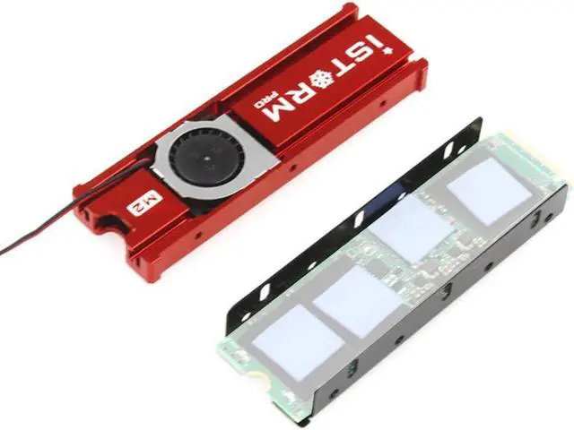 Alt view image 3 of 5 - JEYI Cooler Fan NVME NGFF M.2 Heatsink Cooling Warship Storm SSD Metal Sheet Thermal Silicon Wafer Heat sink M2 SSD Adapter