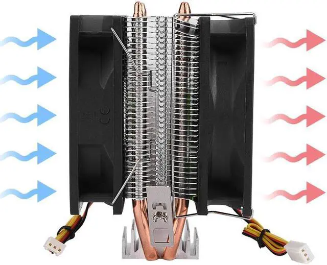 Alt view image 2 of 5 - 90mm 3Pin CPU Cooler Heatsink Quiet fans for Intel LGA775/1156/1155 for AMD AM2/AM2+/AM3 Dual sided Fan cpu fan