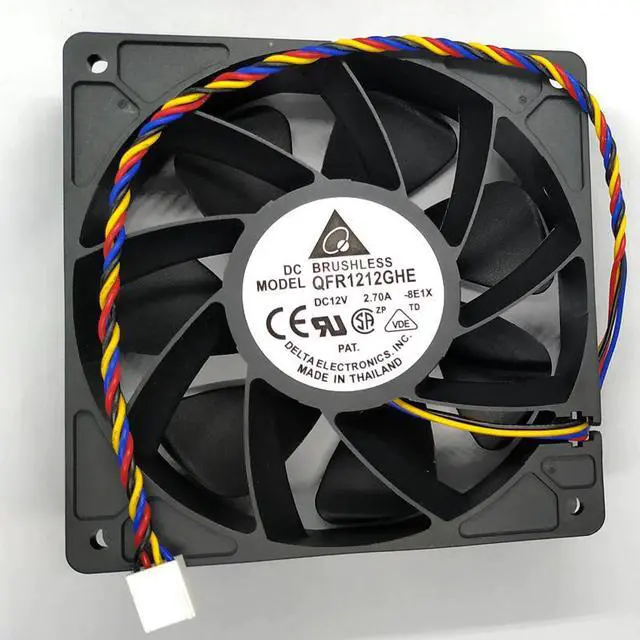 Main image of DELTA QFR1212GHE 12V 2.7A 12cm 12038 120*120*38mm 4 wire PWM Speed Control for Bitcoin Miner cooling fan
