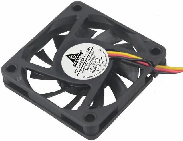 Alt view image 6 of 6 - 5 Pieces 60x60x10mm 3Pin DC 12V CPU Brushless Cooling Cooler Fan 60mm x 10mm 6cm Small Radiator