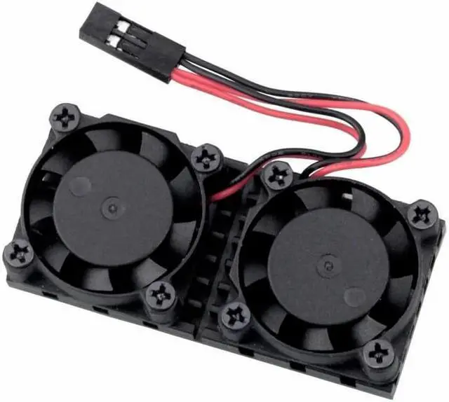 Alt view image 2 of 5 - 2 Pcs Ultimate Dual Cooling Fan and RAM Copper Heat Sink Cooler For Raspberry Pi 3 Raspberry Pi 2 Model BB+ NESPi