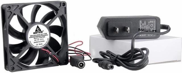 Alt view image 2 of 6 - 2 Pcs 12V AC 110V 115V 120V 220V 240V Cooling Fan Heatsink Power Supply Adapter Driver DC Ball Bearing Cooler 80*15mm