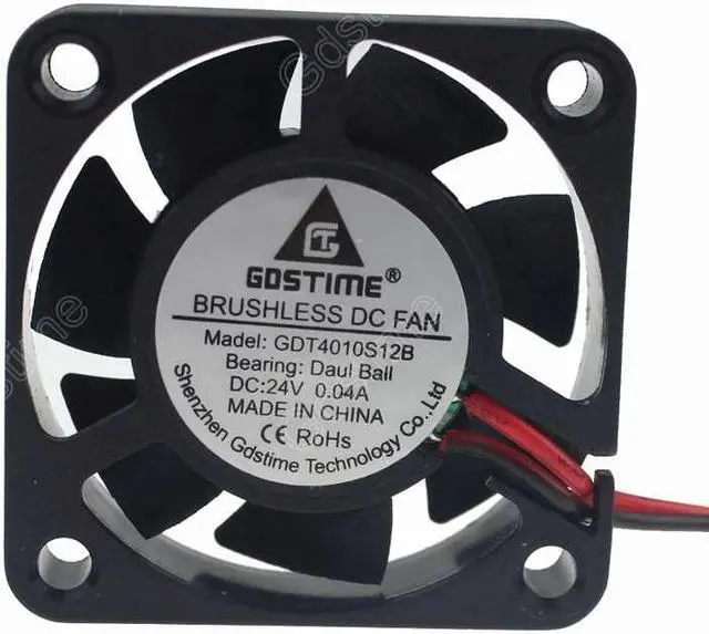 Alt view image 2 of 6 - 5 Piece Smart Fan 24V 40x40x10mm 4cm Ball Bearing Small DC Cooling Fan 40mm x 10mm 4010 PC Case Cooler High Qulity