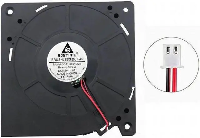 Alt view image 6 of 6 - 2pcs 120x32mm 12V Brushless DC Blower Cooling Fan 120mm x 32mm 12032 Turbo Cooler Large 2Pin 12cm