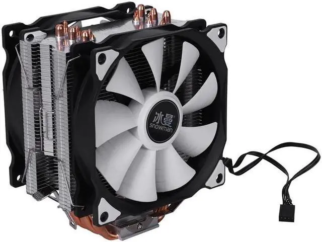 Alt view image 2 of 6 - 4PIN CPU cooler 6 heatpipe Double fans cooling 12cm fan LGA775 1151 115x 1366 support Intel AMD