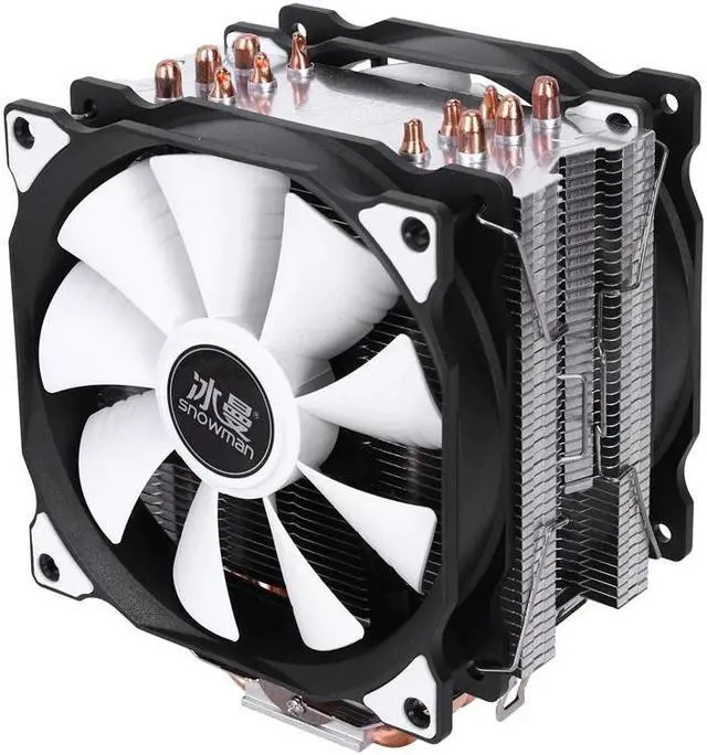Alt view image 3 of 6 - 4PIN CPU cooler 6 heatpipe Double fans cooling 12cm fan LGA775 1151 115x 1366 support Intel AMD