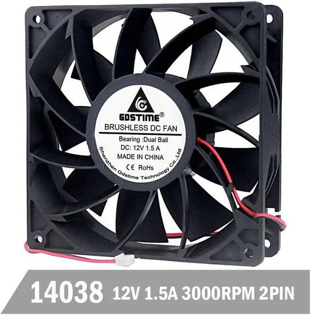 Main image of DC 12V 140mm 140mm x 140mm x 38mm Cooling Fan 1.5A High Wind Pressure Computer Case Fan Industry Axial Fan