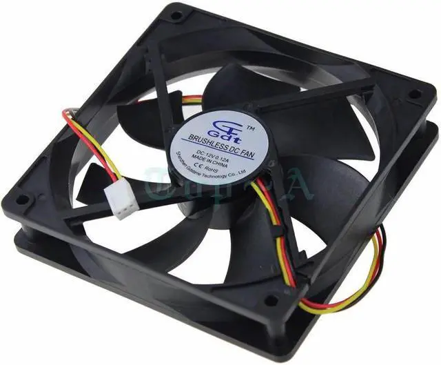 Alt view image 2 of 6 - 1 Piece 12cm DC 12V 3 Wire 3Pin 120mmx120mmx25mm Big Cooling Cooler PC Computer Case 4.72 Inch Fan Airflow