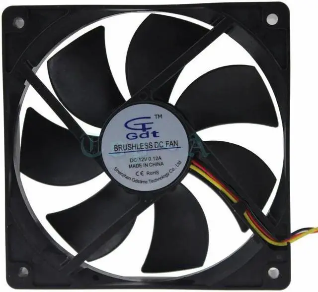 Alt view image 3 of 6 - 1 Piece 12cm DC 12V 3 Wire 3Pin 120mmx120mmx25mm Big Cooling Cooler PC Computer Case 4.72 Inch Fan Airflow