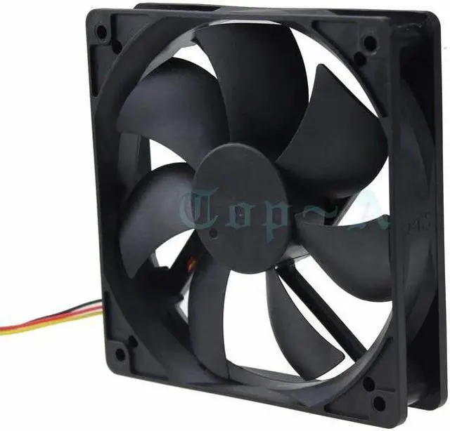 Alt view image 4 of 6 - 1 Piece 12cm DC 12V 3 Wire 3Pin 120mmx120mmx25mm Big Cooling Cooler PC Computer Case 4.72 Inch Fan Airflow