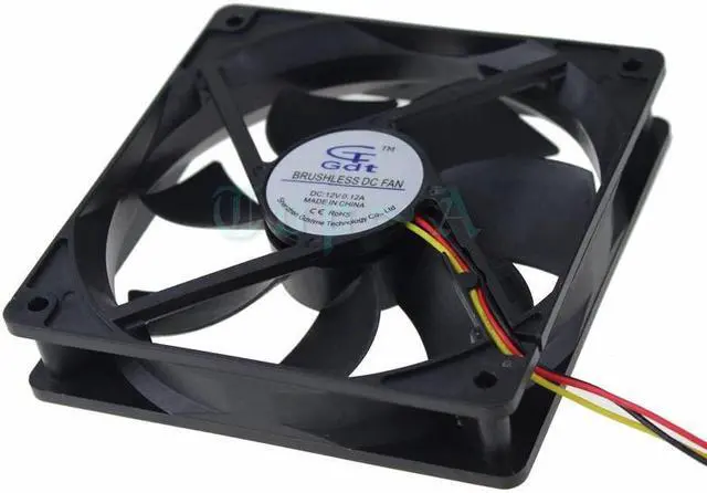 Alt view image 6 of 6 - 1 Piece 12cm DC 12V 3 Wire 3Pin 120mmx120mmx25mm Big Cooling Cooler PC Computer Case 4.72 Inch Fan Airflow