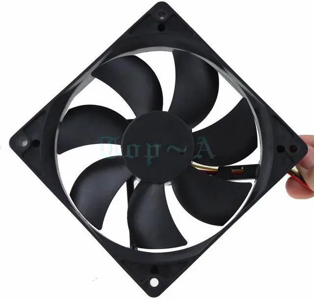 Alt view image 5 of 6 - 1 Piece 12cm DC 12V 3 Wire 3Pin 120mmx120mmx25mm Big Cooling Cooler PC Computer Case 4.72 Inch Fan Airflow