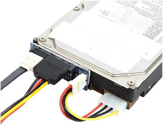 Alt view image 5 of 5 - 3.5" IDE to 2.5" 3.5" SATA HDD Adapter 40Pin IDE Male to 22pin SATA SSD Card with Molex 4Pin to floppy drive power supply cable